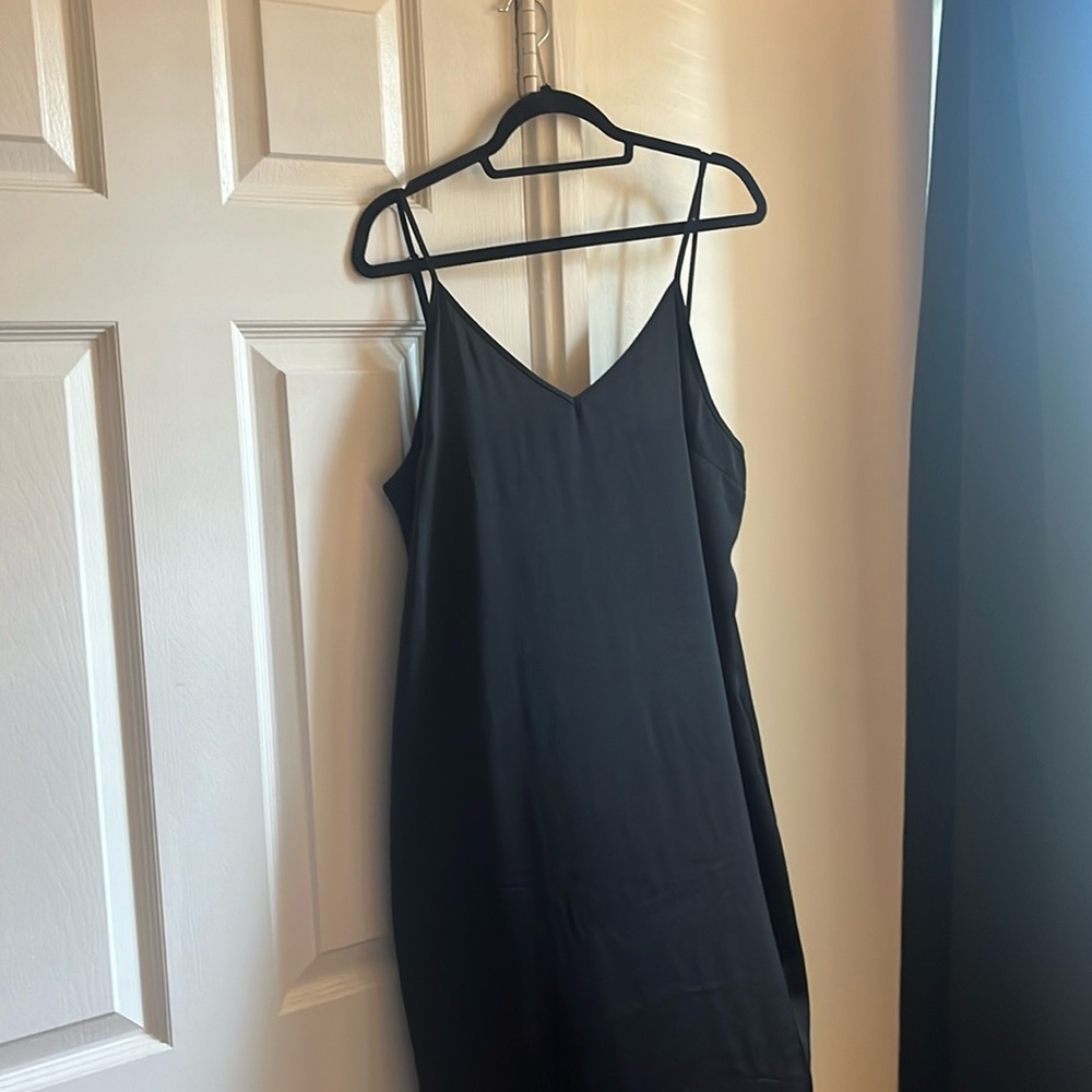 Classic black slip dress